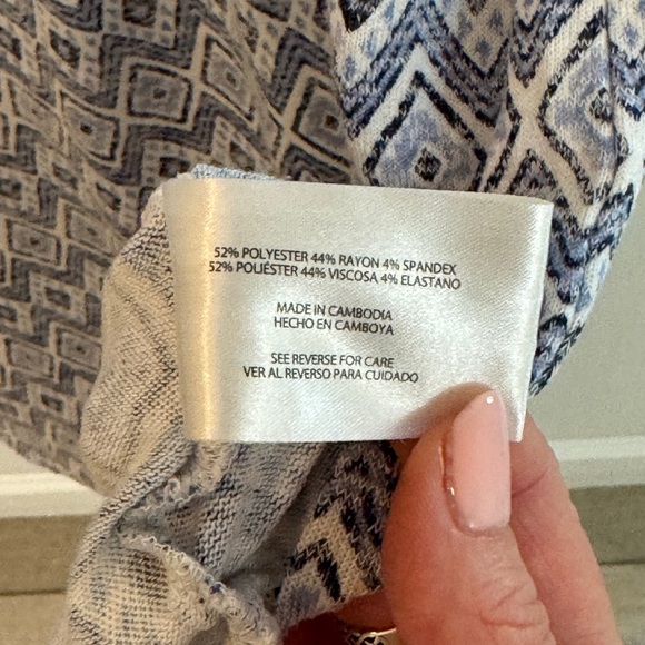 Orvis Blue and White Diamond Pattern Short Sleeve Top size XXL - Picture 3 of 7